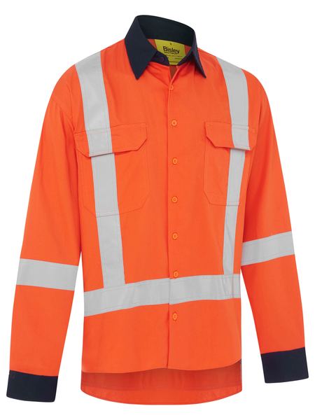 BS6248XT Bisley X-Taped Hi Vis TTMC Cool Lightweight drill Shirt