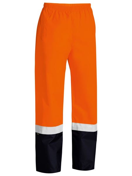 BP6965T Bisley Taped Hi Vis Shell Rain Pant in Orange/Navy or Yellow/Navy