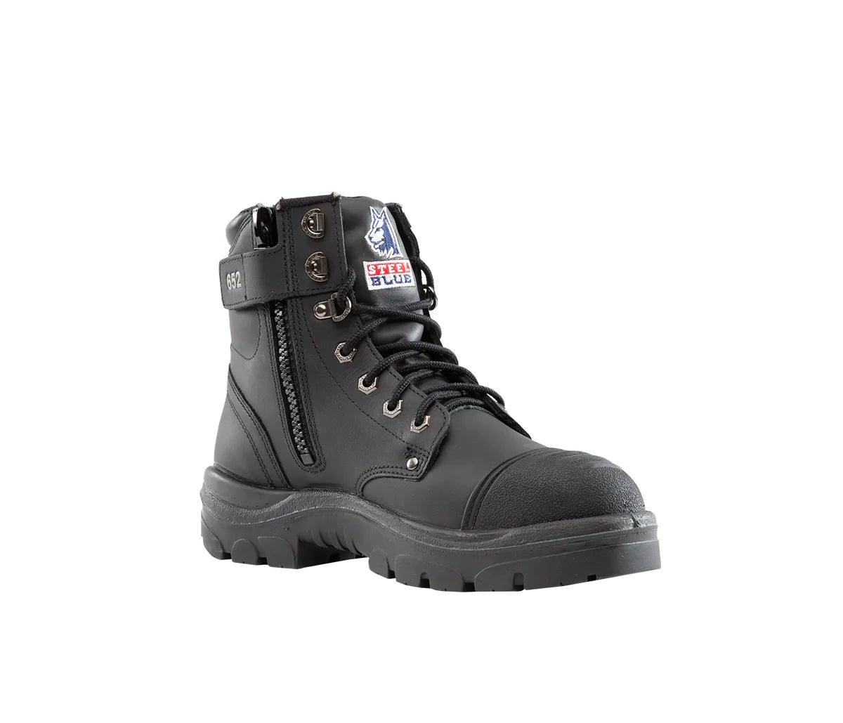 312652 Steel Blue Argyle Zip: TPU Scuff Boots