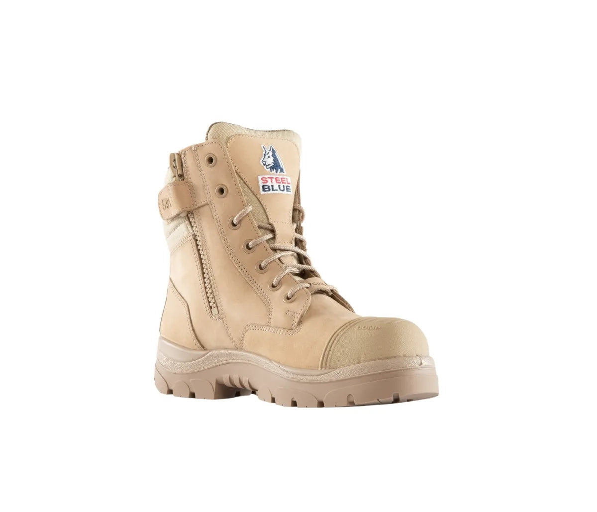 318591 Steel Blue Southern Cross Composite Toe Boot in Sand and Wheat Nubuck