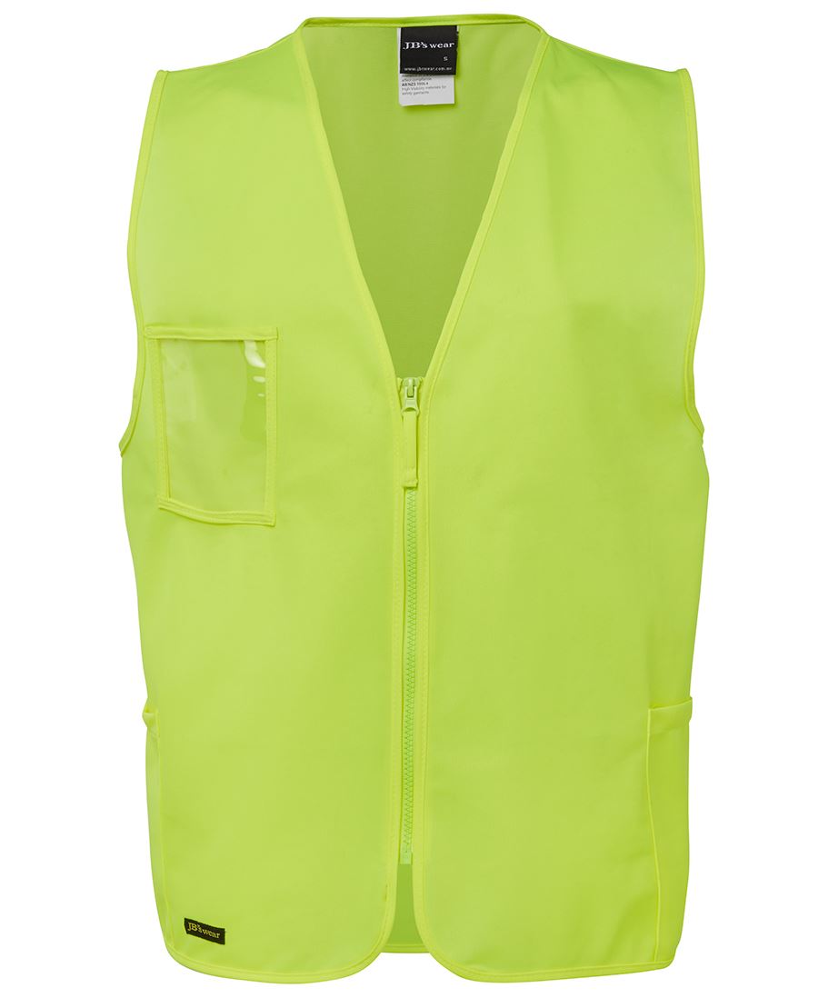 6HVSZ JBs Wear Hi Vis Zip Safety Vest