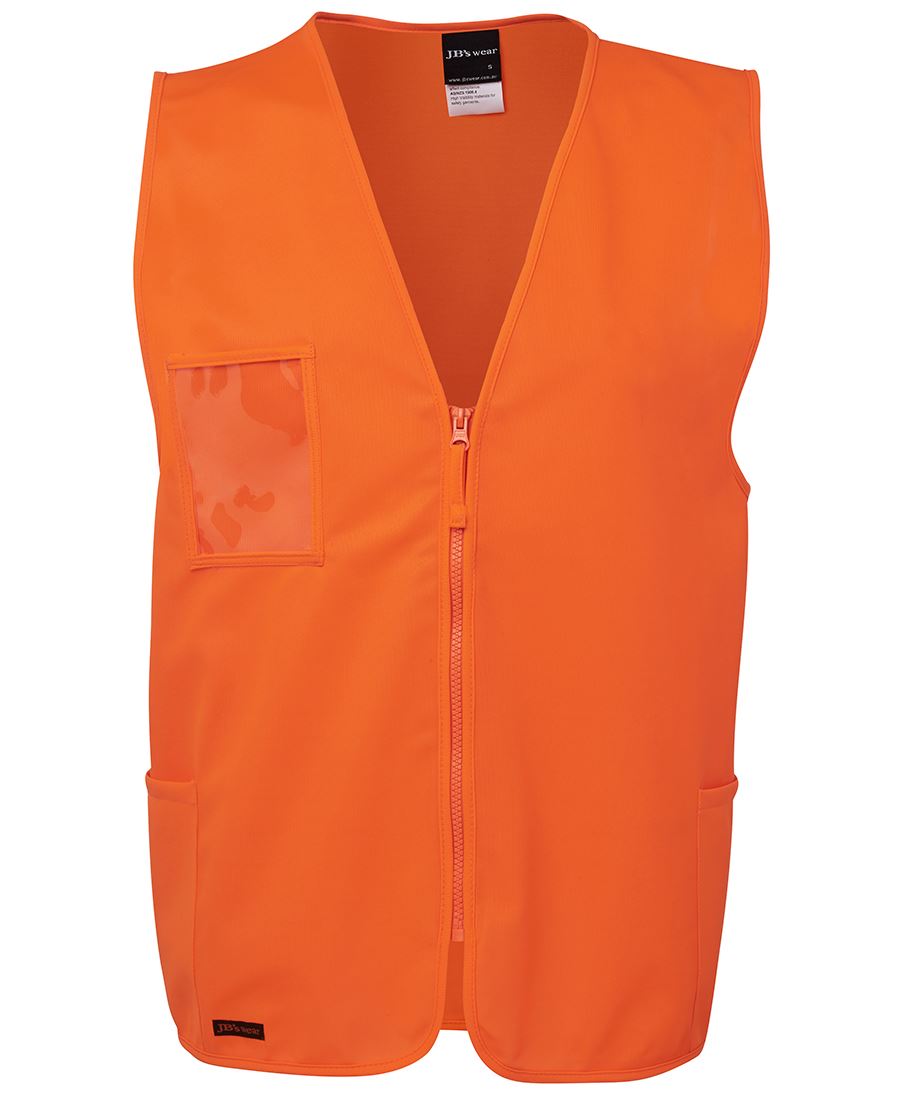 6HVSZ JBs Wear Hi Vis Zip Safety Vest