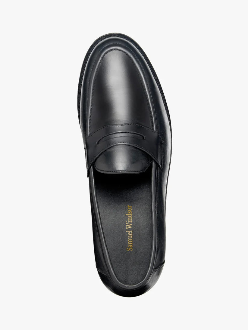 BV36 Samuel Windsor Penny Loafer Black Shoe
