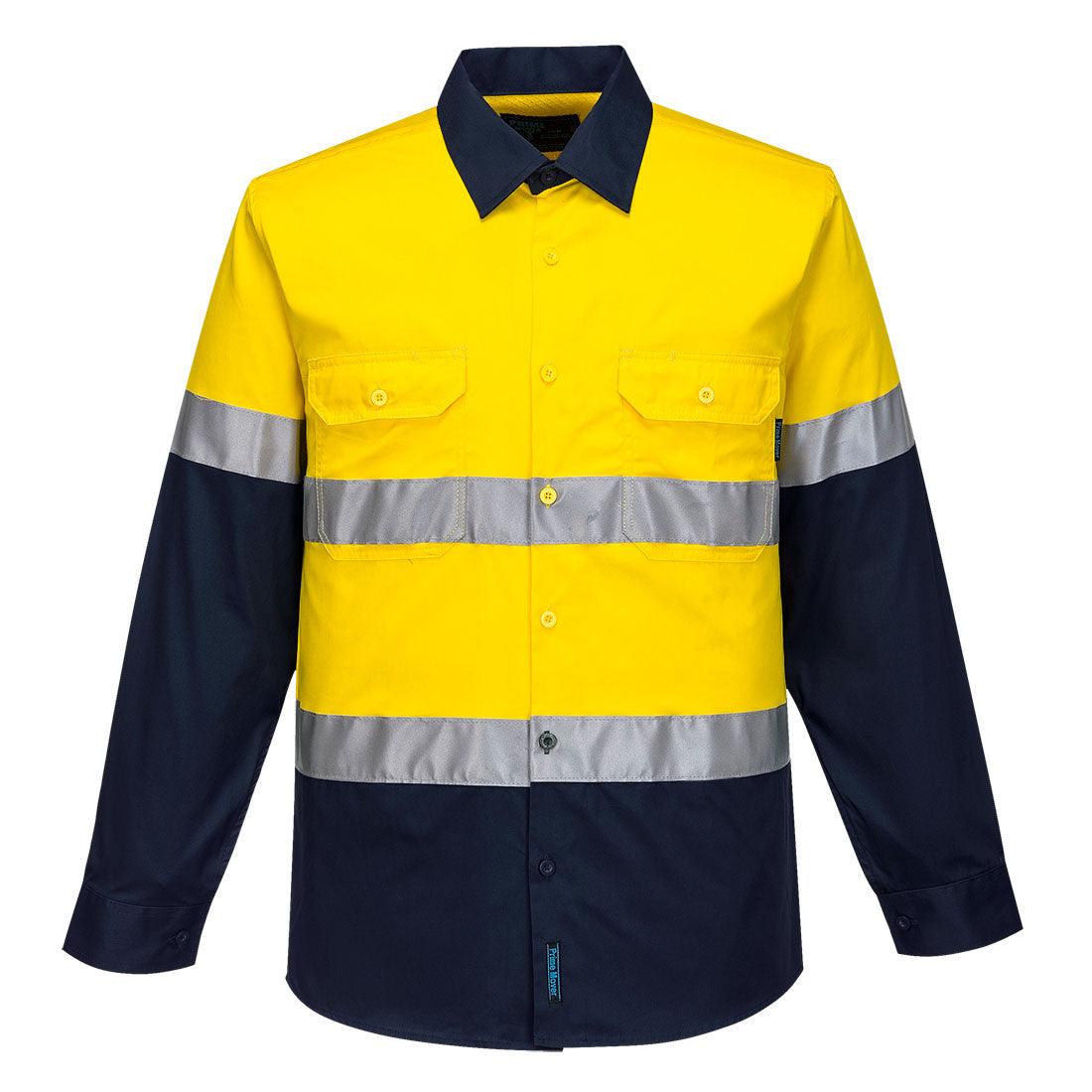 MA801 Portwest Hobart Hi-Vis Lightweight Contrast Shirt L/S