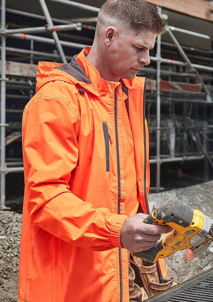 ZJ260 Syzmik Unisex Super Light Packable Rain Jacket High Vis