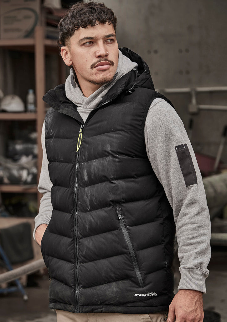 ZV245 Syzmik Unisex Streetworx Hooded Puffer Vest Navy or Black