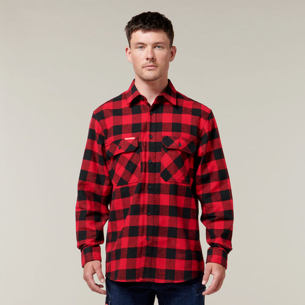 Y07295 Hard Yakka Long Sleeve Check Flannel Shirt | Totally 