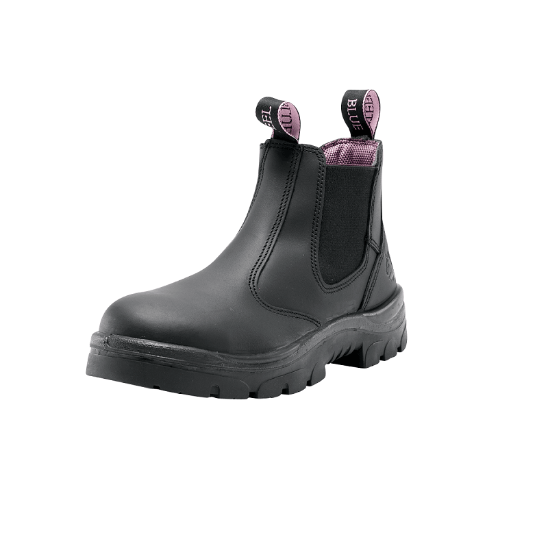 Steel Blue Ladies Hobart Slip On Safety Boot Black