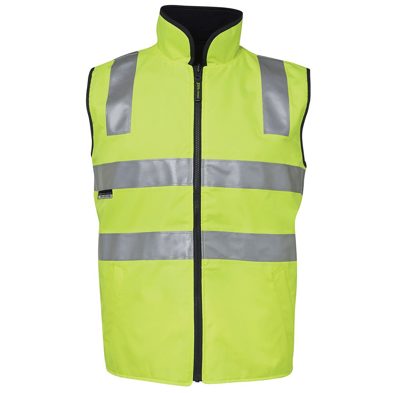JB'S Wear Hi Vis Day Night Reversible Vest Lime/Black