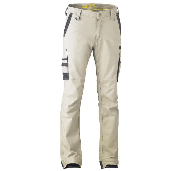 Bisley Mens Flex & Move Stretch Cargo Utility Pants Stone