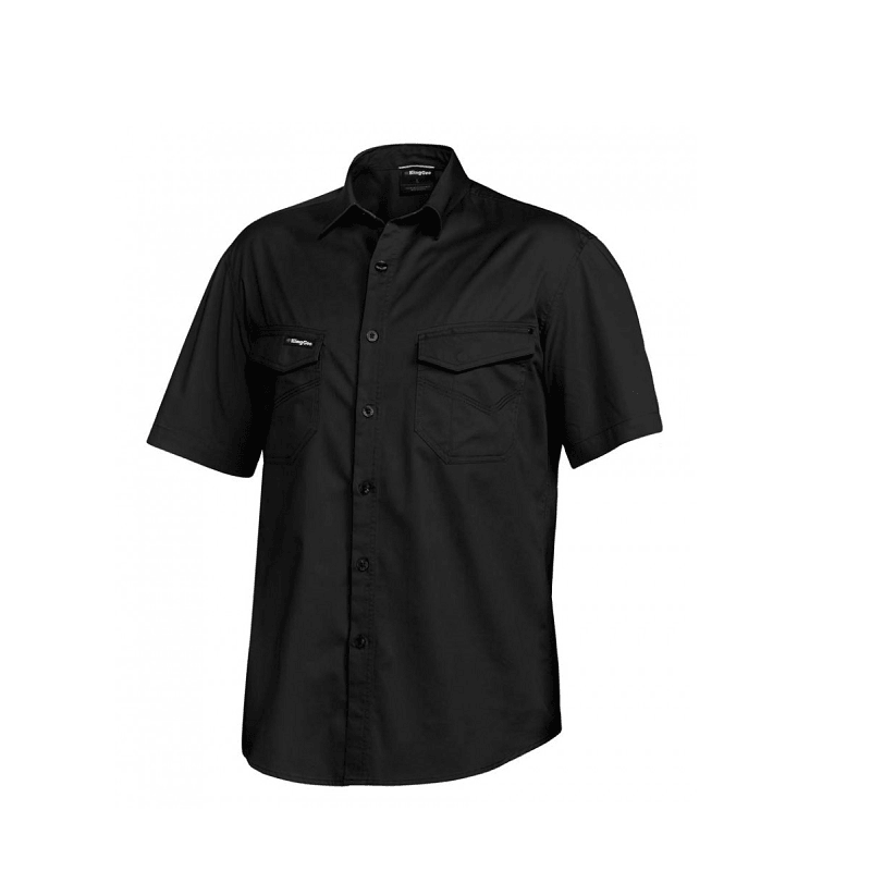 KingGee Mens Tradie Short Sleeve Shirt Black