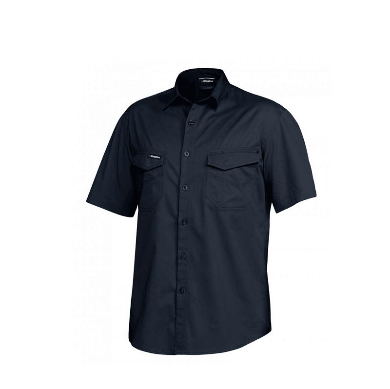 KingGee Mens Tradie Short Sleeve Shirt Navy