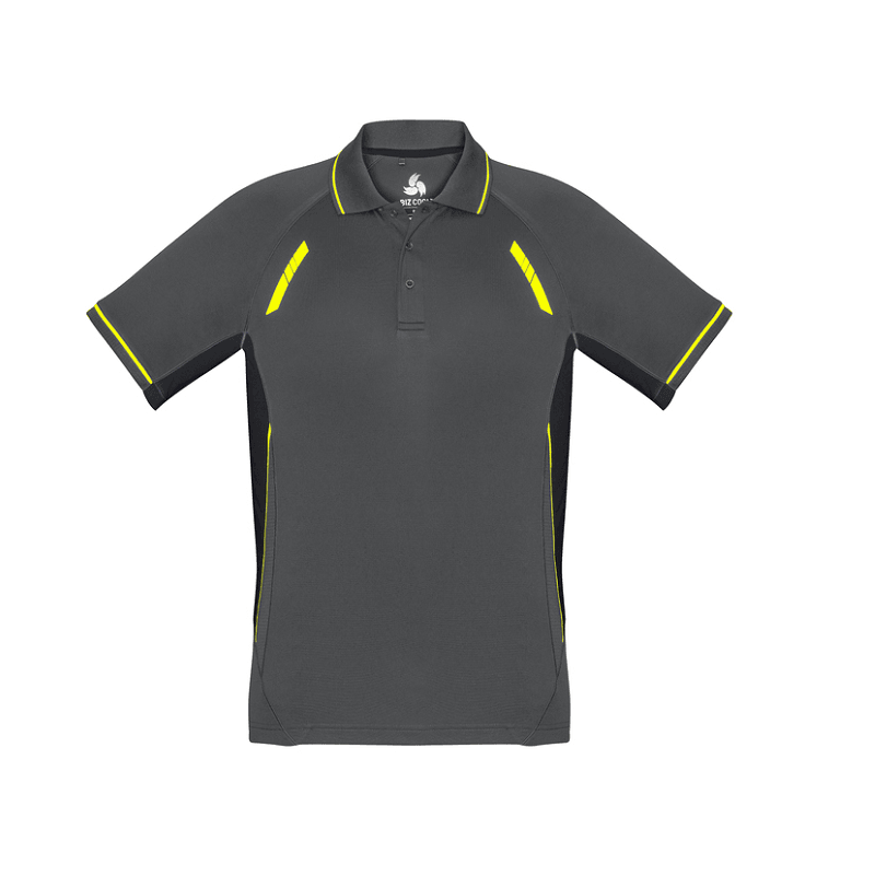 Biz Collection Mens Renegade Polo Grey/Black/Yellow