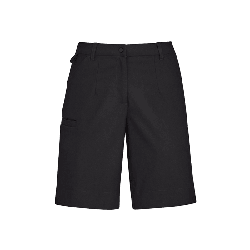 BizCare Womens Comfort Waist Cargo Short Charcoal