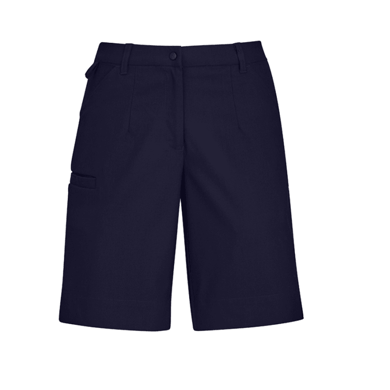 BizCare Womens Comfort Waist Cargo Short Navy