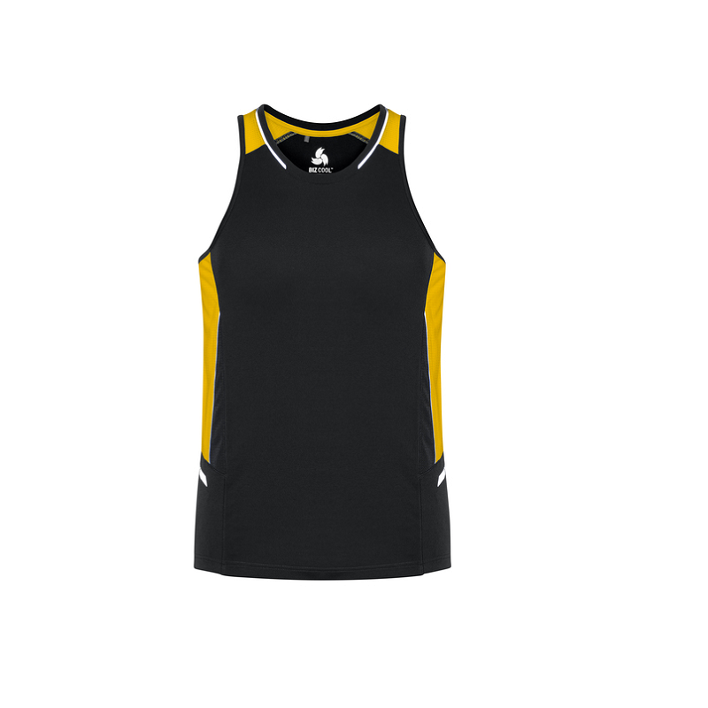 Biz Collection Mens Renegade Singlet Black/Gold