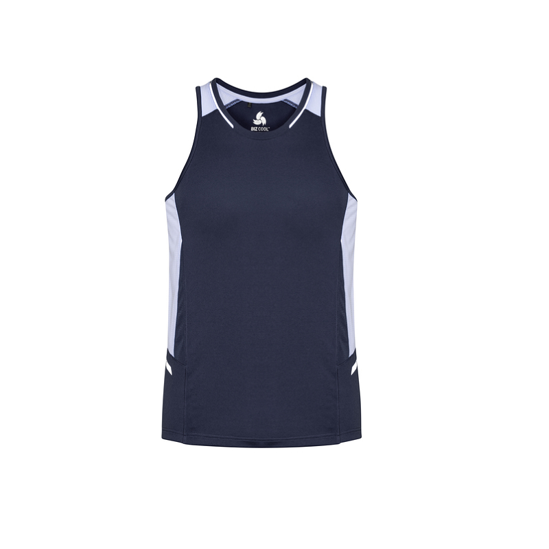 Biz Collection Mens Renegade Singlet Navy/White