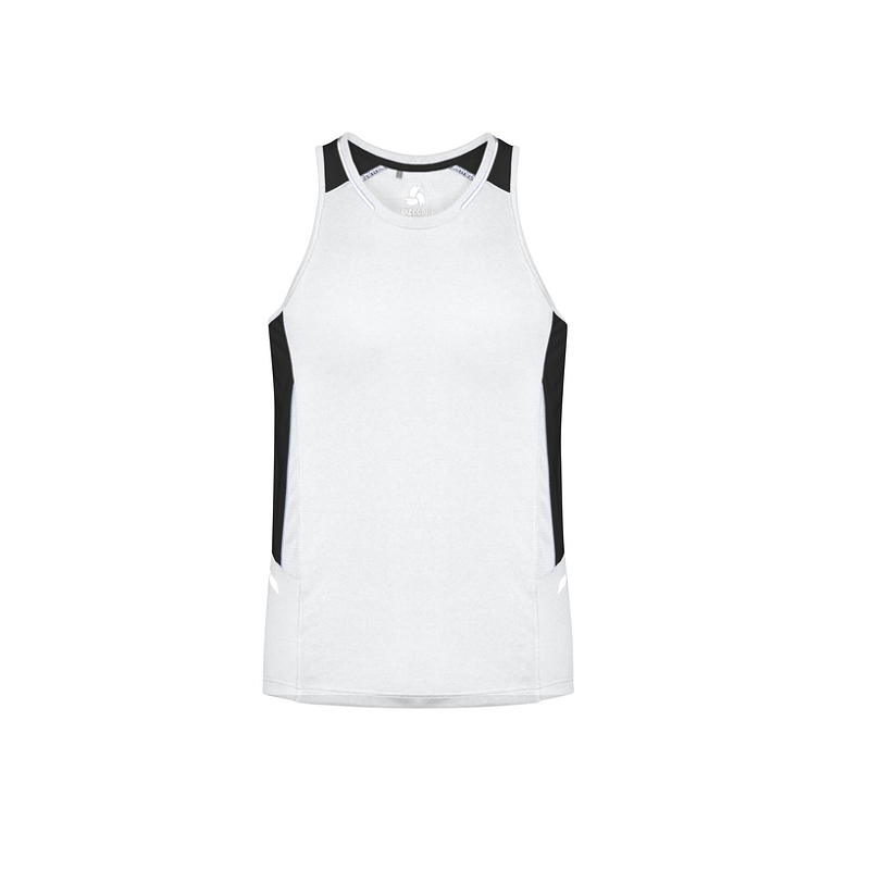 Biz Collection Mens Renegade Singlet White/Black