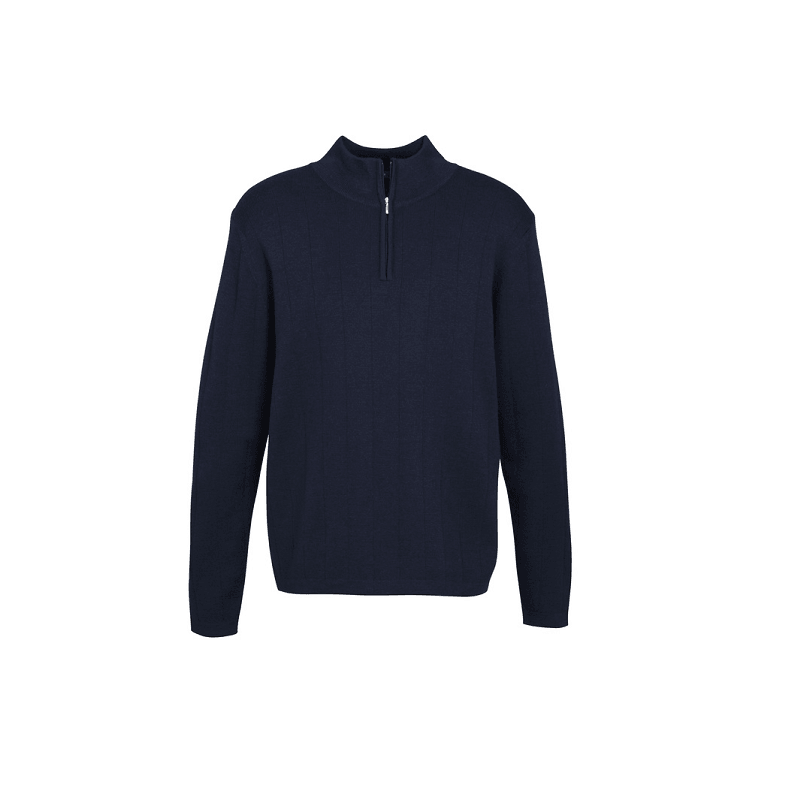 Biz Collection Mens 80/20 Wool-Rich Pullover Navy