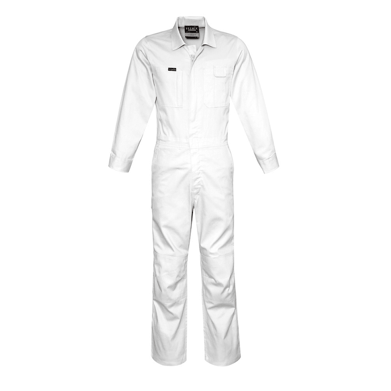 Syzmik Mens Lightweight Cotton Drill Overall White