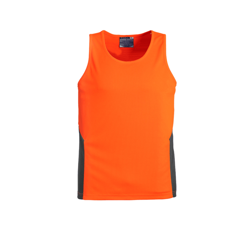 Syzmik Unisex Hi Vis Squad Singlet Orange/Charcoal