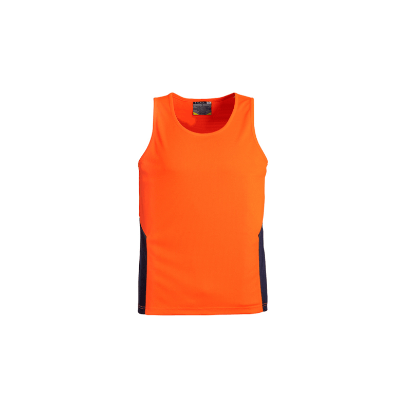 Syzmik Unisex Hi Vis Squad Singlet Orange/Navy