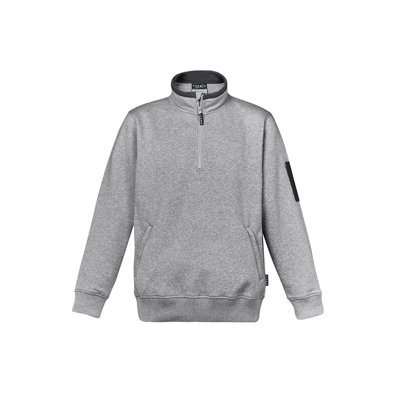 Syzmik Mens 1/4 Zip Brushed Fleece Grey Marle