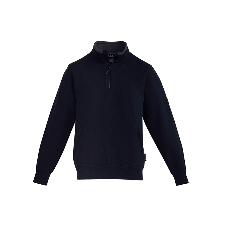 Syzmik Mens 1/4 Zip Brushed Fleece Navy/Charcoal