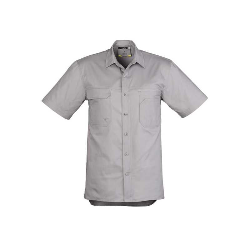 Syzmik Mens Lightweight Tradie Short Sleeve Shirt Grey