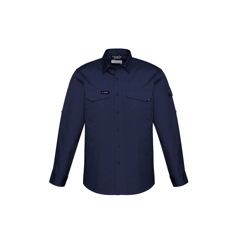 Syzmik Mens Cooling Long Sleeve Shirt Navy