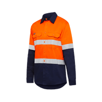 K54025 King Gee Men's Vented Spliced Drill Shirt with Tape