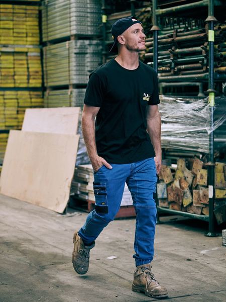 BPC6335 Bisley Flx & Move Stretch Denim Zip Cargo Jogger Pants