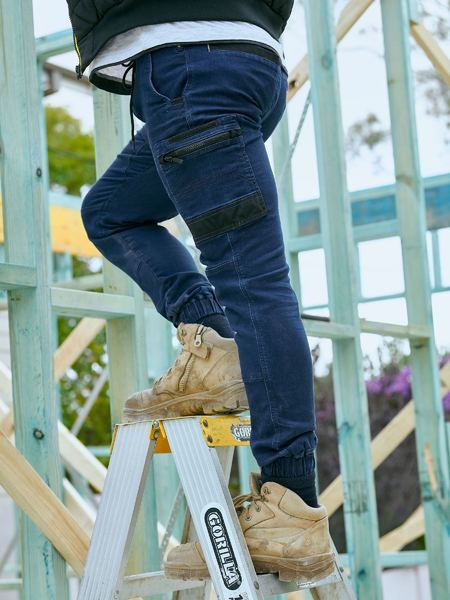BPC6335 Bisley Flx & Move Stretch Denim Zip Cargo Jogger Pants