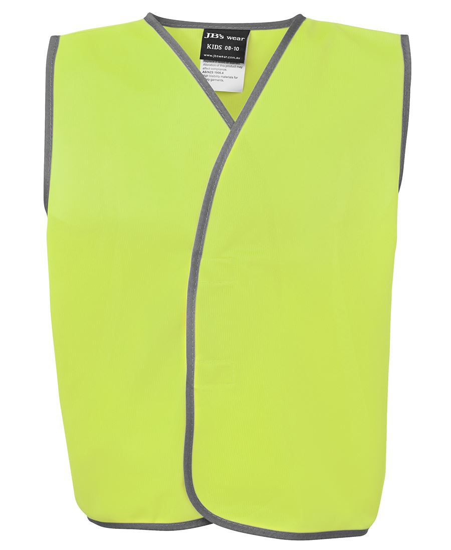 6HVSU JBs Wear KIDS Hi Vis Safety Vest in Orange or Lime