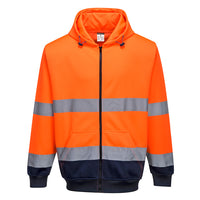 B317 Portwest Hi-Vis Contrast Zipped Hoodie