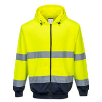 B317 Portwest Hi-Vis Contrast Zipped Hoodie