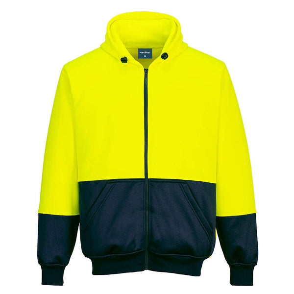 B327 Portwest Hi-Vis Contrast Zipped Class D Hoodie