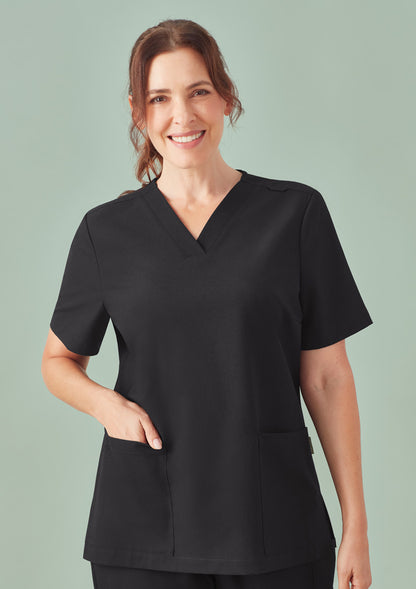 CU543LS BizCare Womens Pulse V-Neck Scrub Top