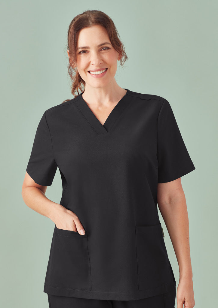 CU543LS BizCare Womens Pulse V-Neck Scrub Top