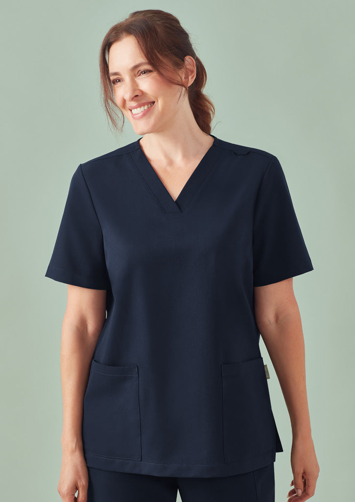 CU543LS BizCare Womens Pulse V-Neck Scrub Top