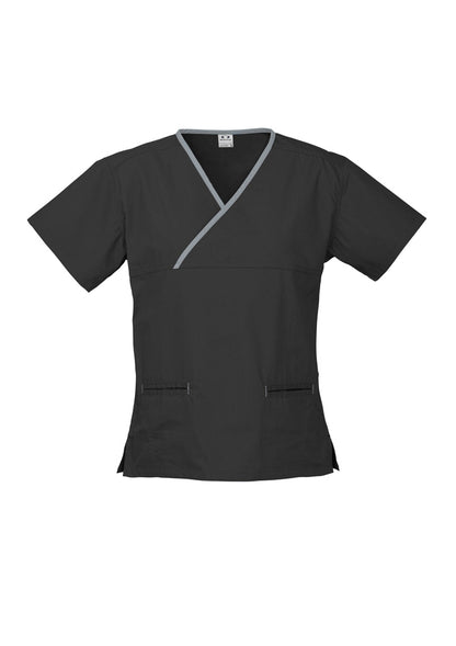 H10722 Fashion Biz Womens Contrast Scrub Top