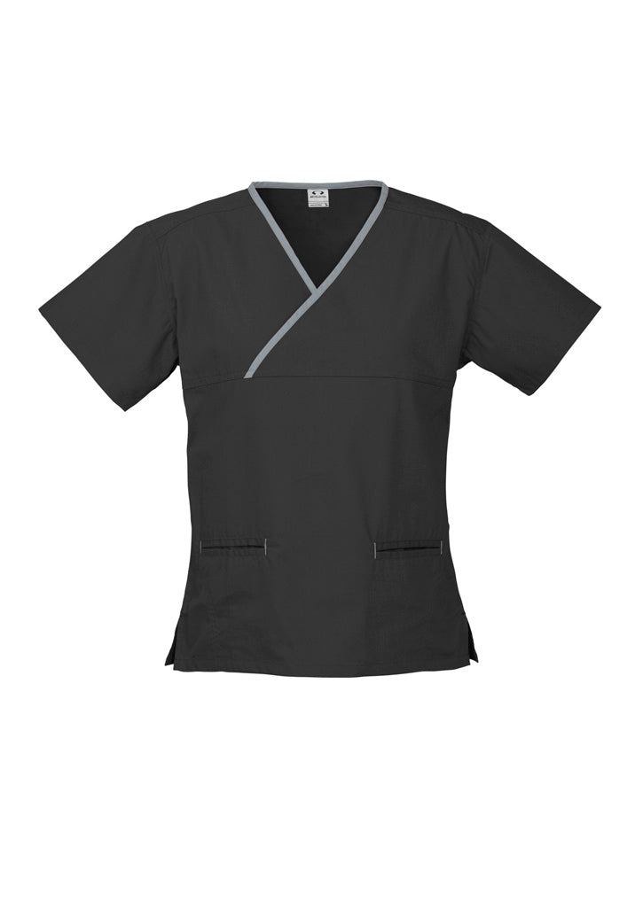 H10722 Fashion Biz Womens Contrast Scrub Top