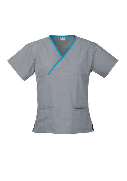 H10722 Fashion Biz Womens Contrast Scrub Top