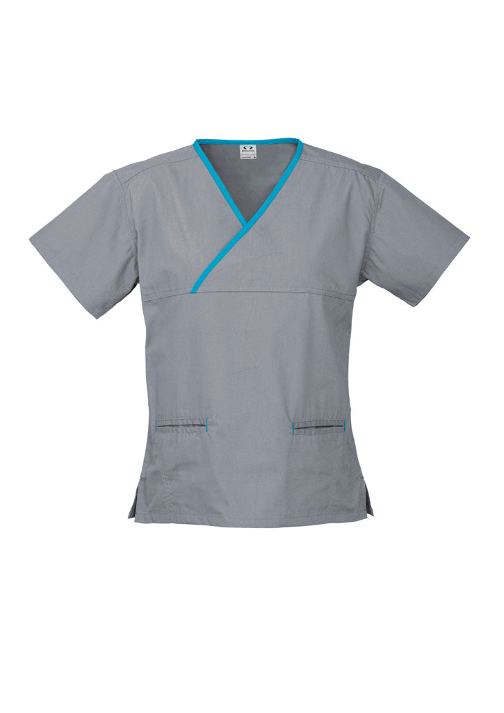 H10722 Fashion Biz Womens Contrast Scrub Top