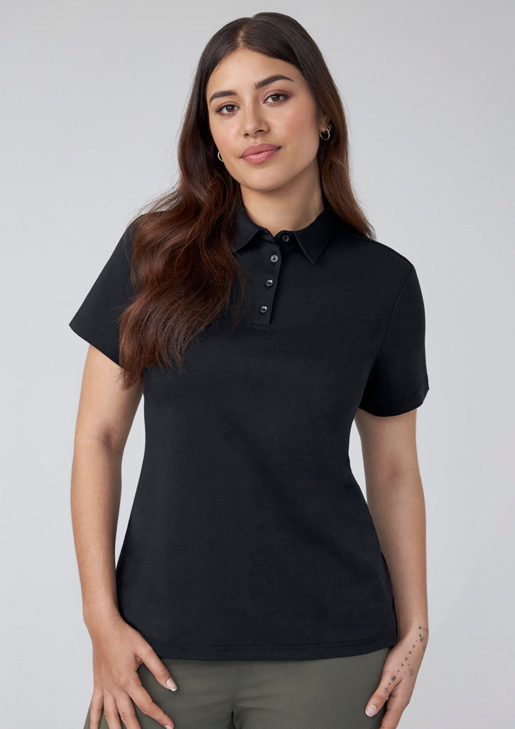 P515LS Fashion Biz  Womens Lotus Short Sleeve Polo