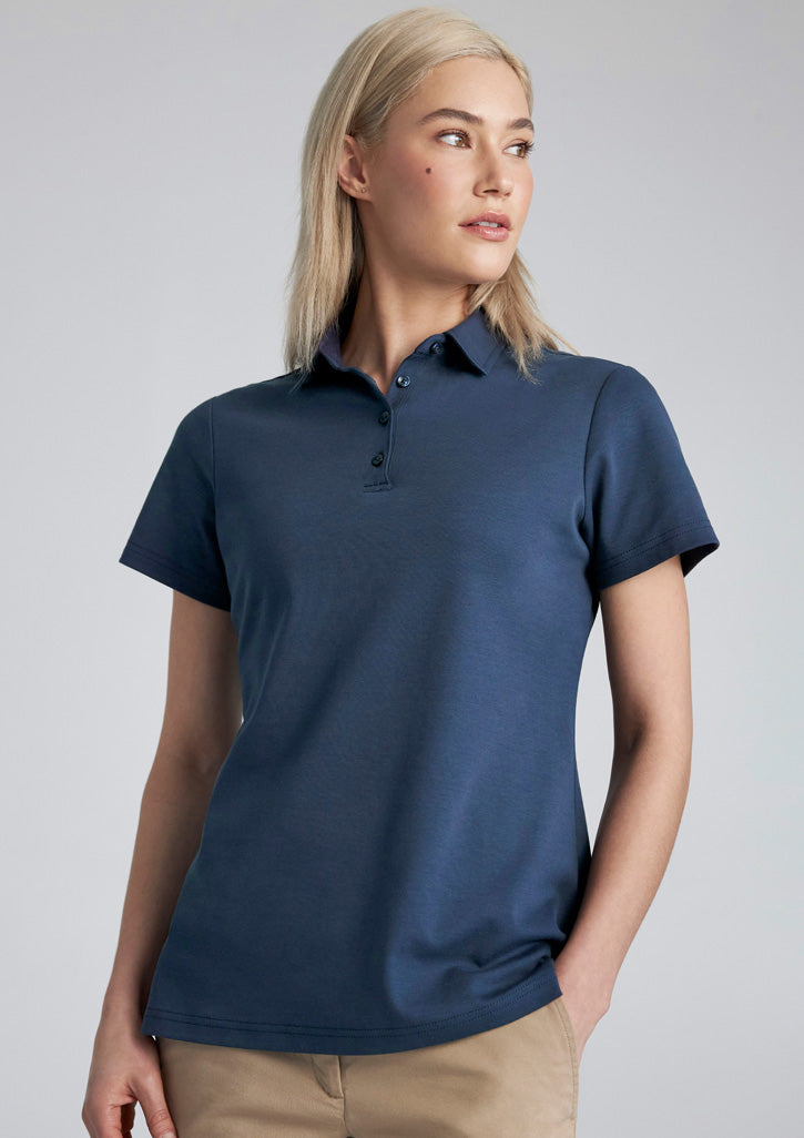 P515LS Fashion Biz  Womens Lotus Short Sleeve Polo
