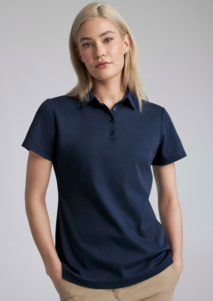 P515LS Fashion Biz  Womens Lotus Short Sleeve Polo