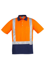 ZH233 Syzmik Mens Hi Vis Spliced Short Sleeve Polo - Shoulder Taped