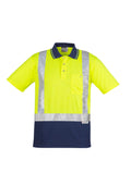 ZH233 Syzmik Mens Hi Vis Spliced Short Sleeve Polo - Shoulder Taped