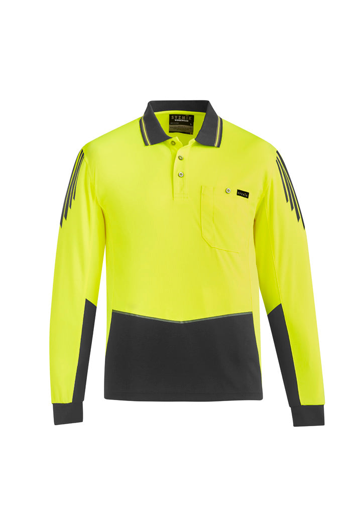 ZH310 Syzmik Mens Hi Vis Flux Long Sleeve Polo